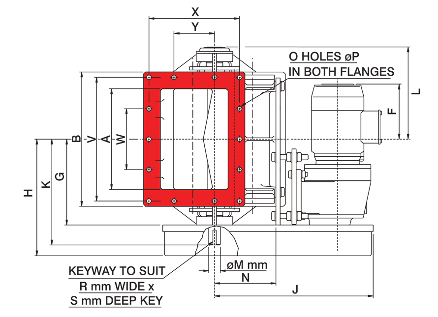 Rectangular Rotary Airlock Valve Inlet